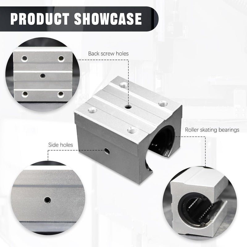 DEEPDREAM 2pcs SBR30UU Aluminum Block 30mm Linear Motion Ball Bearing Slide Block Match for SBR30 30mm Linear Guide Rail - Image 4